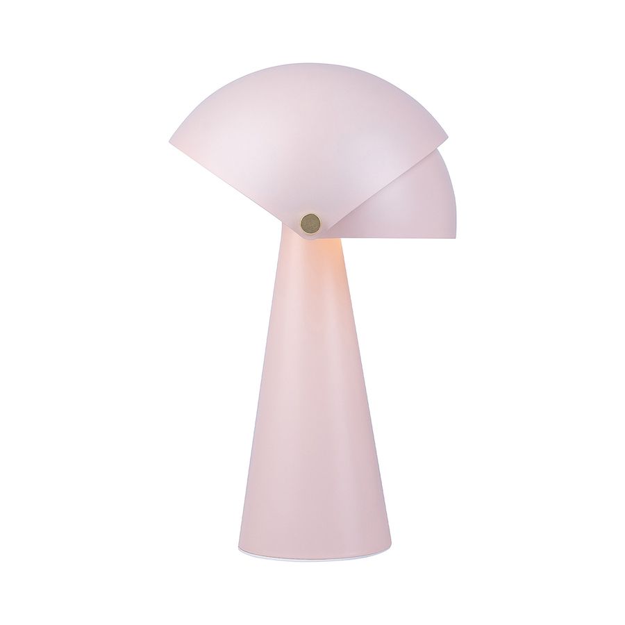 Różowa lampa stołowa z kloszem regulowanym