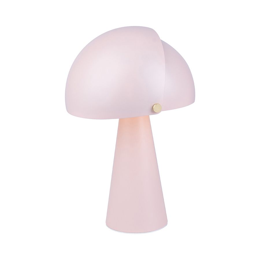 Lampa stołowa z kloszem różowym, regulowanym