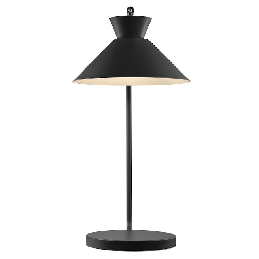 Lampa stołowa czarna z kloszem czarnym