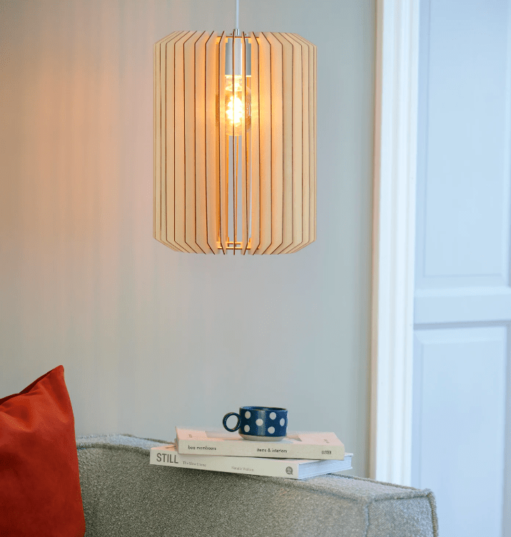 Drewniana lampa wisząca do salonu Asti