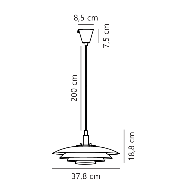 Miedziana lampa wisząca Bretagne - skandynawski design - 1