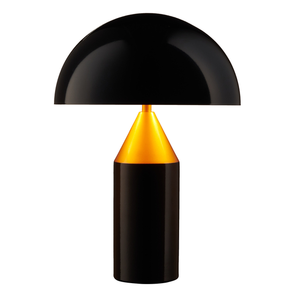 Lampa stołowa z półokrągłym czarnym kloszem