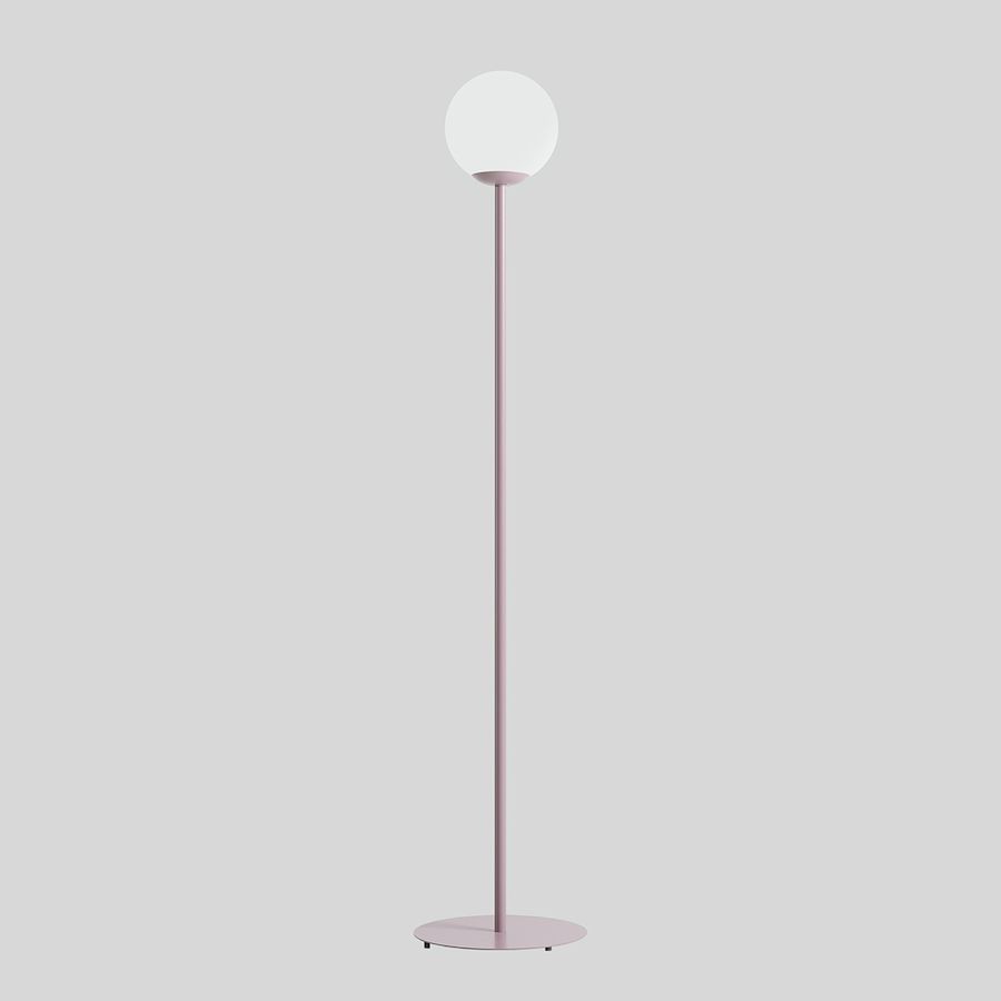 Fioletowa lampa podłogowa Pinne - mleczny klosz, limitowana kolekcja Artera Colours
