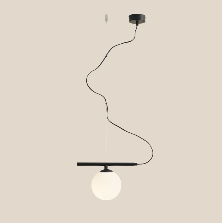 Lampa wisząca nad wyspę Beryl - 1 biała kula
