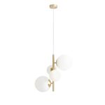 Pionowa lampa wisząca Bloom 4 - kule i mosiądz - 1