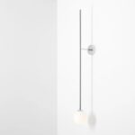 Srebrna lampa ścienna - sufitowa kula Pinne - chrom