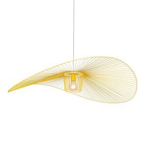 Designerska lampa wisząca Kapelusz - żółty klosz
