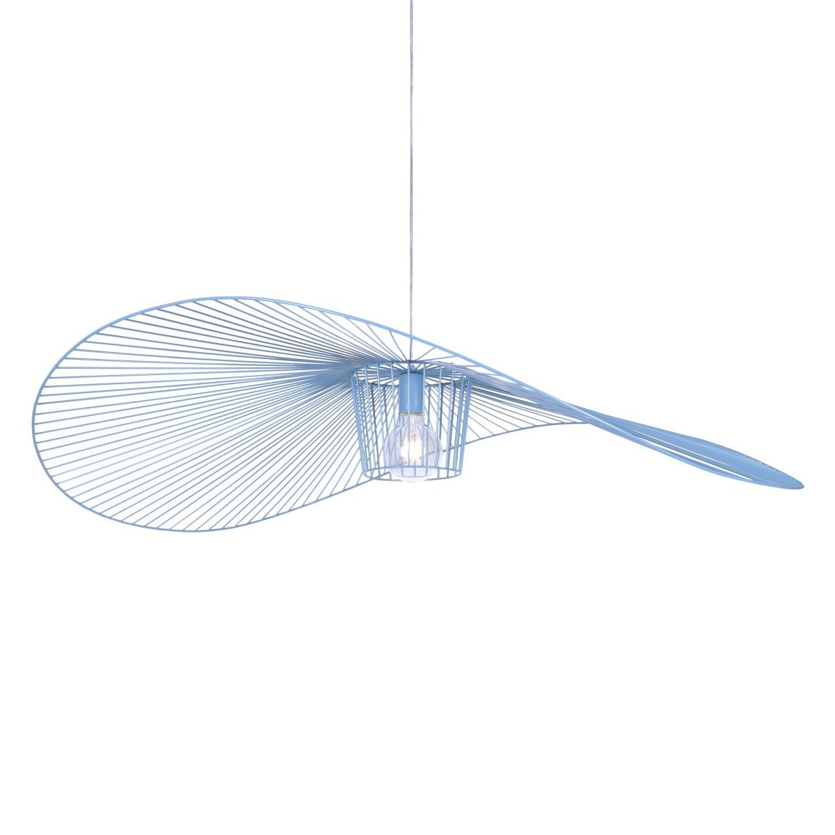 Designerska lampa wisząca Kapelusz - niebieski klosz