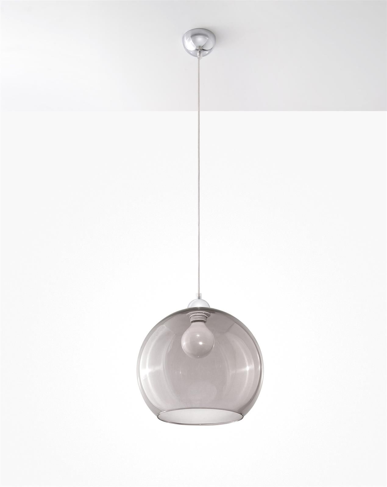 Lampa wisząca Ball - szklana kula, grafitowa