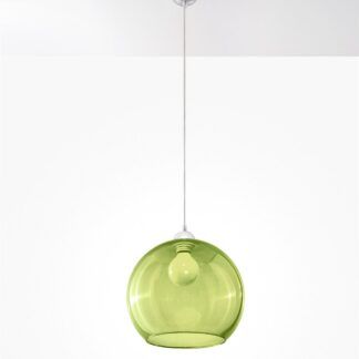 Lampa wisząca ze szklanym zielonym kloszem