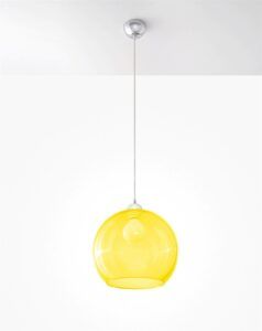 Żółta lampa wisząca Ball - szklana kula
