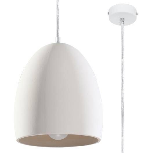 Ceramiczna lampa wisząca w kolorze białym