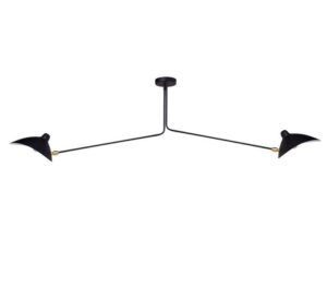 Czarna lampa sufitowa Crane - 2 metalowe klosze