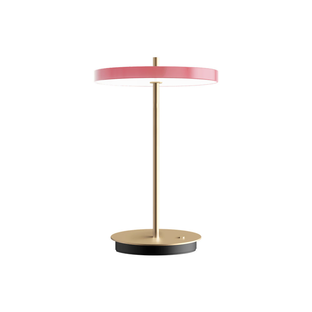 Elegancka lampa z kloszem płaskim, różowym