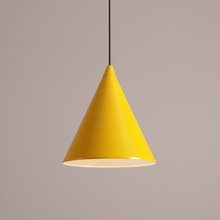 Lampa wisząca stożek w kolorze żółtym