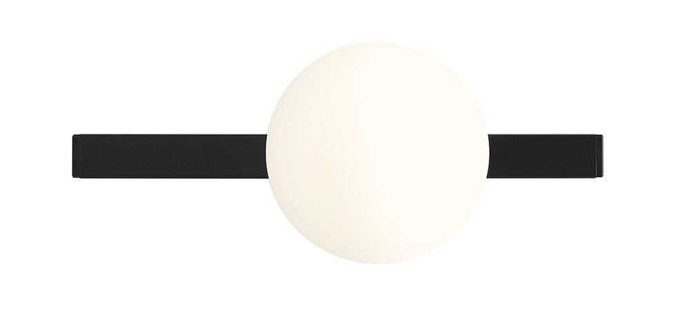 prosta czarna podstawa biała kula okrągły klosz