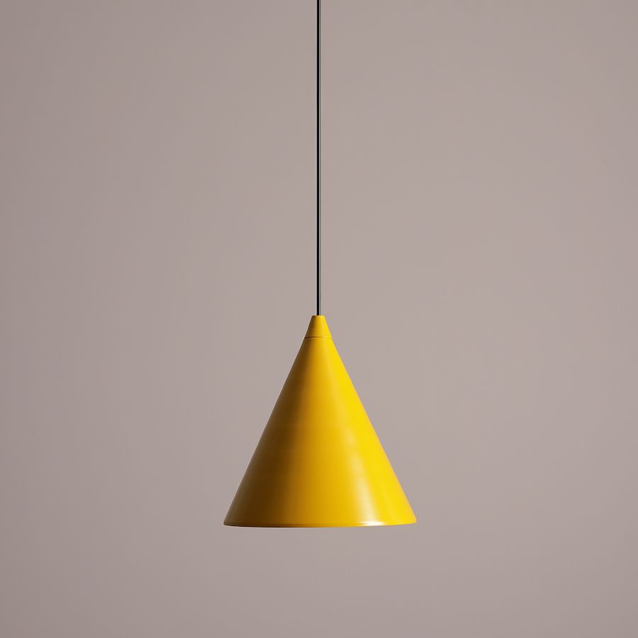 Lampa wisząca stożek w żółtym kolorze