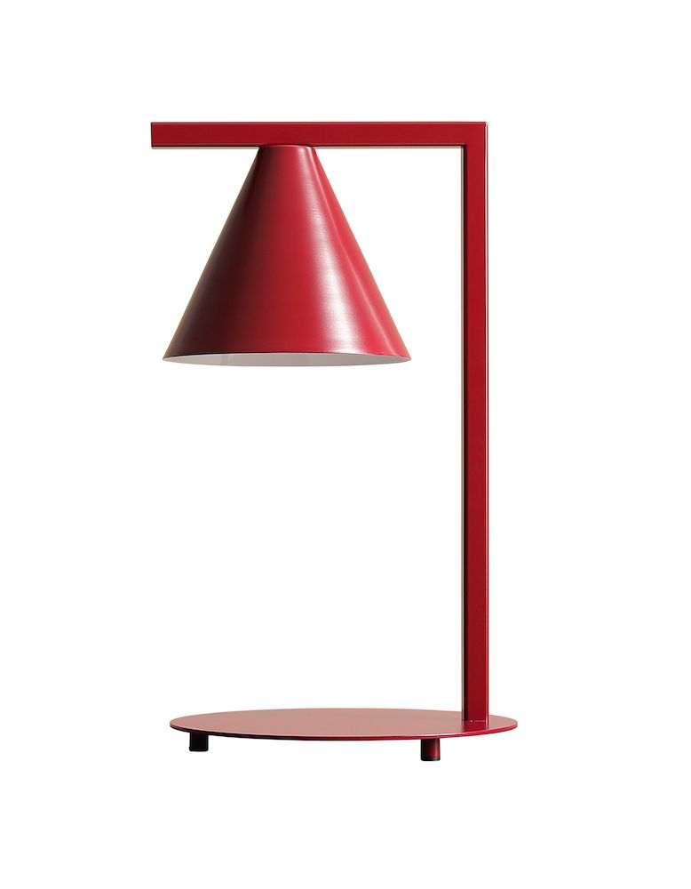 Stołowa lampa dekoracyjna w kolorze czerwonym