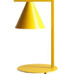Lampa stołowa z kloszem stożkiem żółtym
