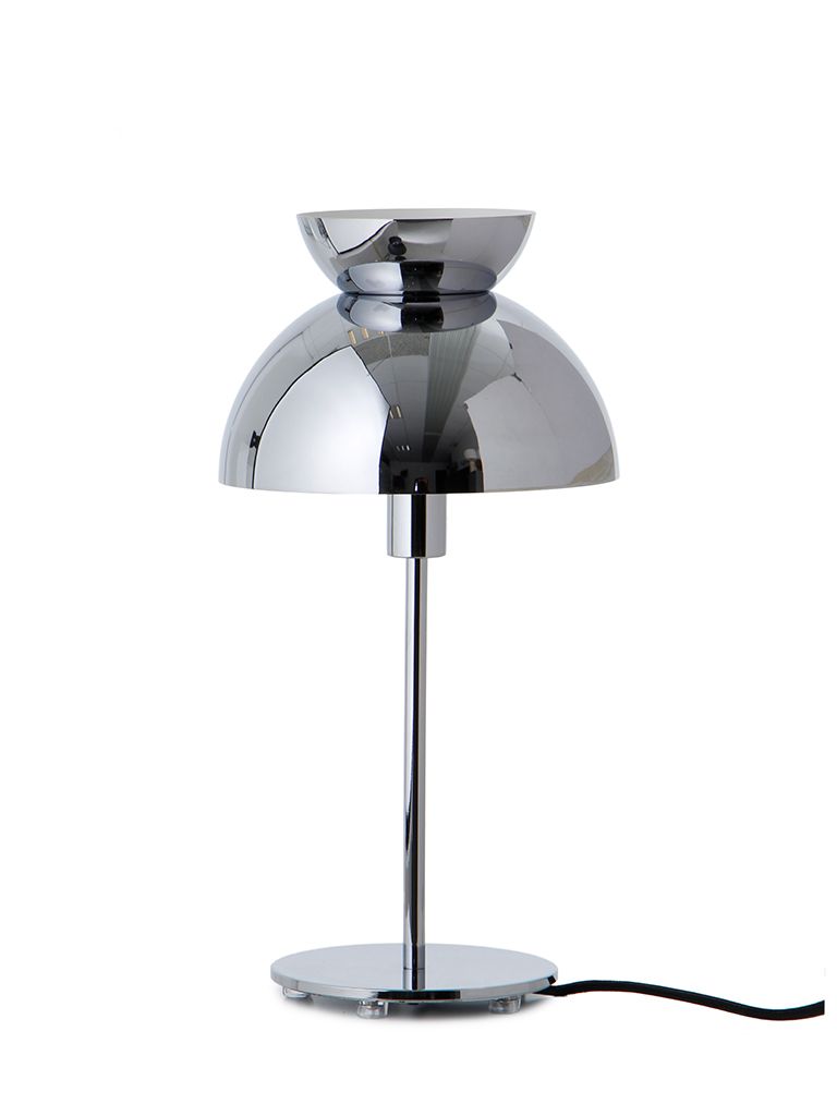 Lampa stołowa z kloszem chromowanym