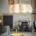 Lampa wisząca do salonu Fiora 70 - biały klosz