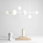 Nowoczesna lampa wisząca kule Dione - biała nad stół