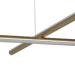 Klosze podłużne lampy wiszącej w kolorze złotym