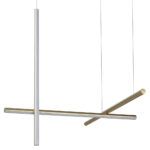 Lampa wisząca złota z trzema podłużnymi kloszami