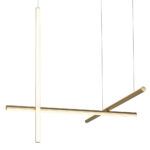 Lampa wisząca ze złotymi podłużnymi kloszami led