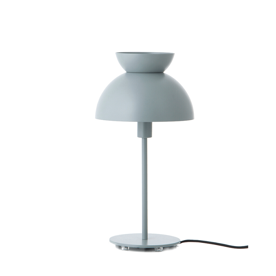 szałwiowa lampa stołowa z półokrągłym kloszem