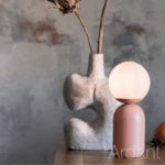 Lampa stołowa terracota na stolik w salonie- Notti