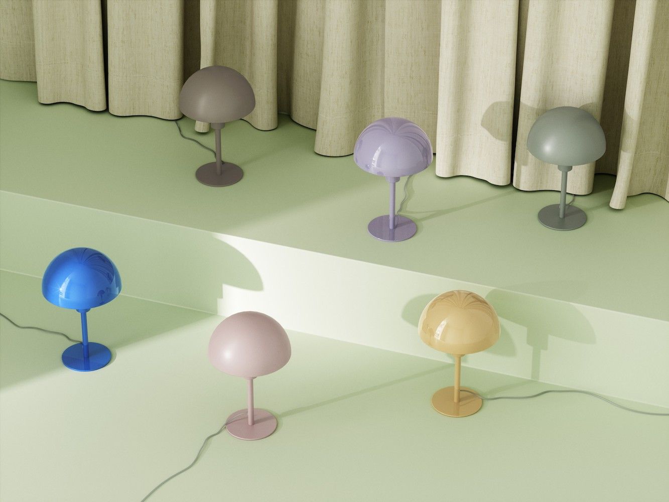 Małe lampy stołowe w kolorach pastelowych