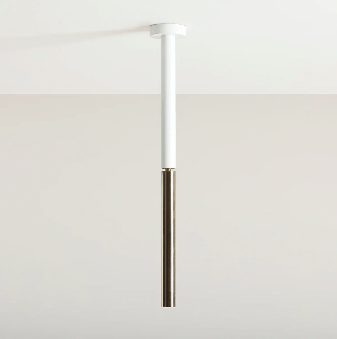 Złoto biała cienka lampa sufitowa - Stick S - tuba
