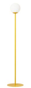 Musztardowa lampa podłogowa Pinne - mleczny klosz, kolekcja Artera Colours
