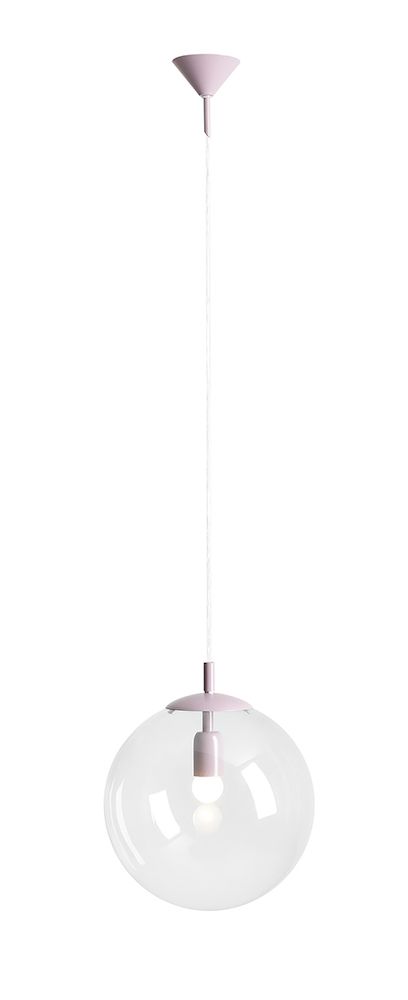 Lampa wisząca Globe Lilac - szklany klosz