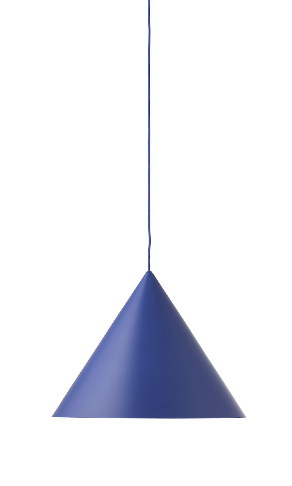 Lampa wisząca stożek w kolorze niebieskim