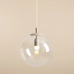 Beżowa lampa wisząca Globe Beige - szklany klosz