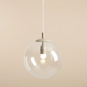 Beżowa lampa wisząca Globe Beige - szklany klosz