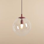 Lampa wisząca Globe Red Wine - duży, transparentny klosz - 1
