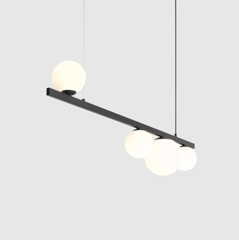 Lampa wisząca nad stół Garda 4 - czarna podstawa
