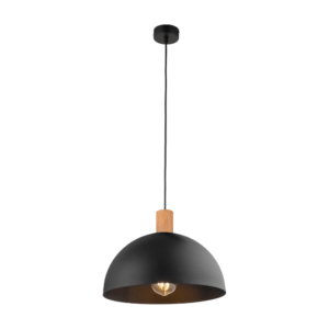 Industrialna lampa wisząca Oslo TK z czarnym metalowym kloszem
