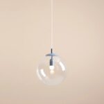 Lampa wisząca Globe Dusty Blue - transparentny klosz