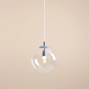 Lampa wisząca Globe Dusty Blue - transparentny klosz