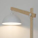 Lampa podłogowa na drewnianej podstawie - skandynawska Osolo TK