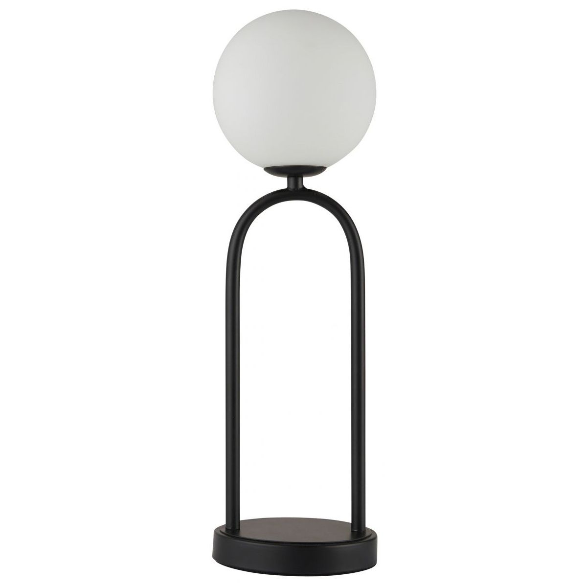 Czarna lampa stołowa Motif - szklany klosz