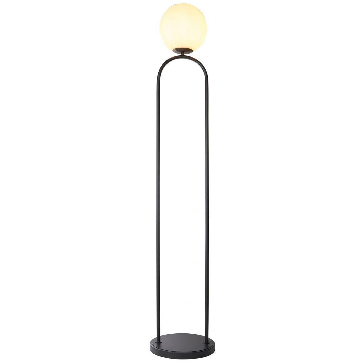 Lampa podłogowa Motif - czarna, szklany klosz