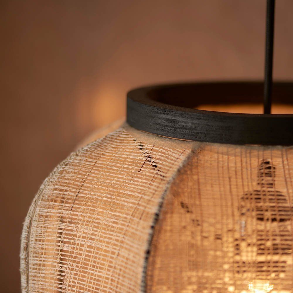 naturalna lampa wisząca len i bambus