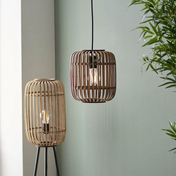bambusowe lampy boho do salonu