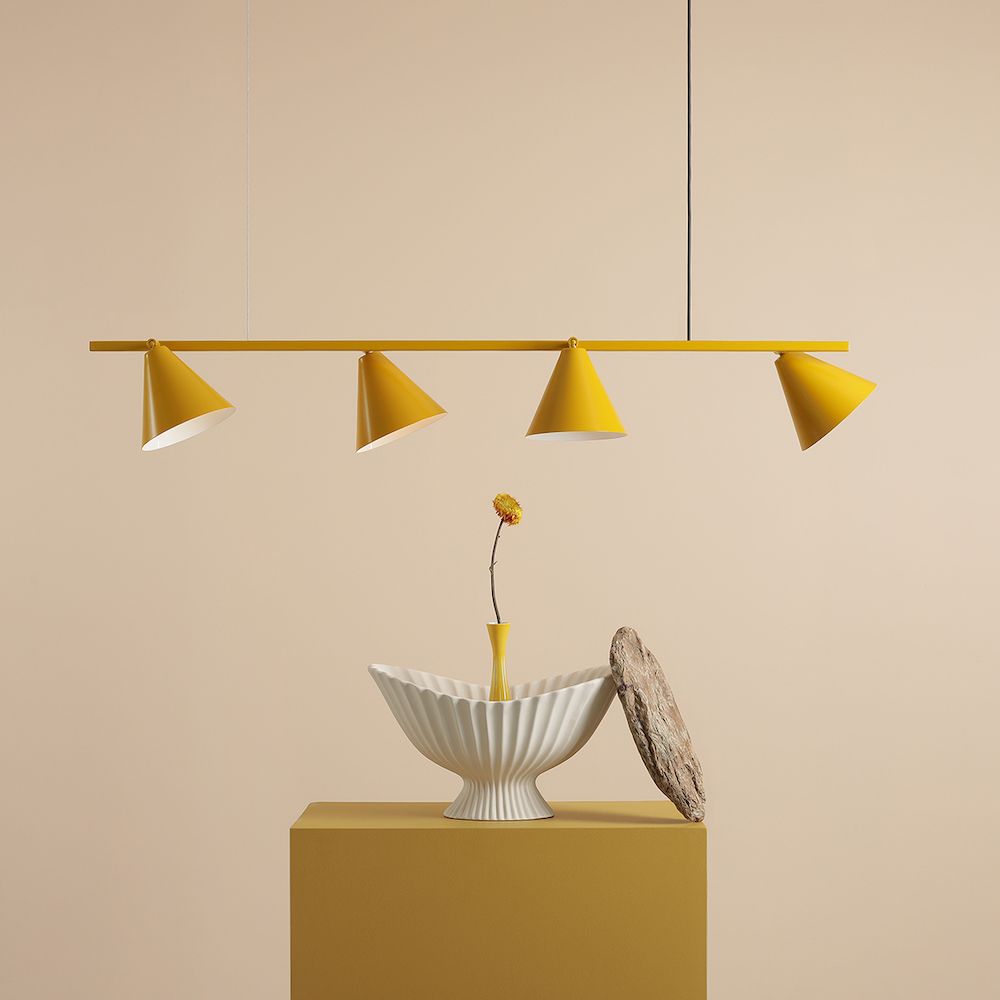 Nowoczesna żółta lampa wisząca FORM do salonu nad stół