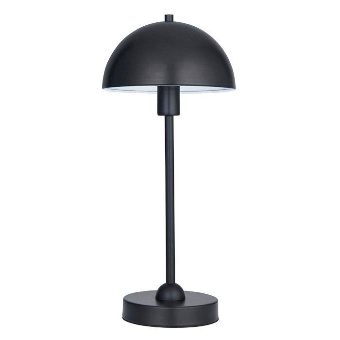 czarna lampa stołowa do salonu grzybek